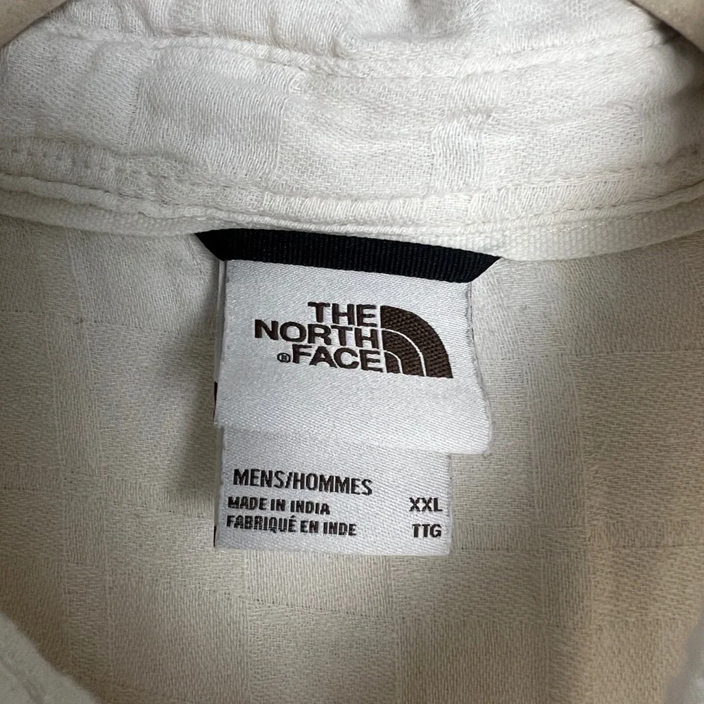 The North Face Men's Loghill Jacquard Gardenia White Hemp Cotton Blend Shirt XXL